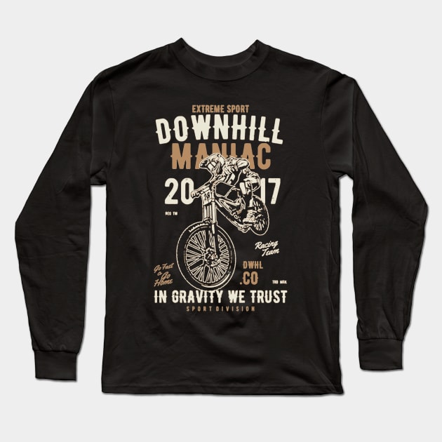 Down Hill Maniac Bike Racer Long Sleeve T-Shirt by JakeRhodes